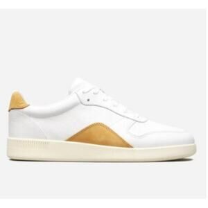 Everlane The ReLeather Court Minimalist Sneaker‎ White Mustard Casual 5.5 NWOB